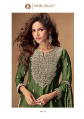 VEERA Collection | Premium Chinnon Silk Suits | 10345 AASHIRWAD CREATION